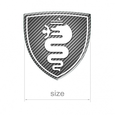 Alfa Romeo Emblem Silicone Sticker Domed Carbon with White Logo