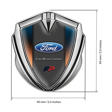 Ford Trunk Emblem Badge Gold Silver Frame Charcoal Center Panel