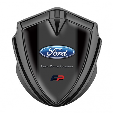 Ford Emblem Car Badge Graphite Black Frame Classic Elliptic Logo Variant