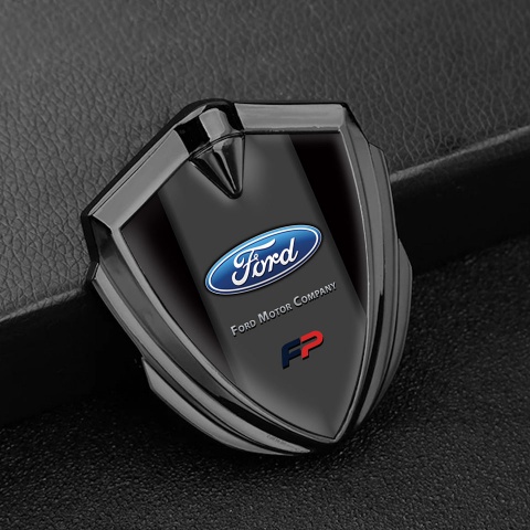 Ford Emblem Car Badge Graphite Black Frame Classic Elliptic Logo Variant