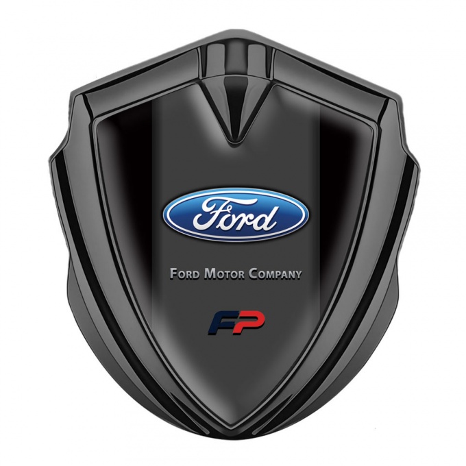 Ford Emblem Car Badge Graphite Black Frame Classic Elliptic Logo Variant