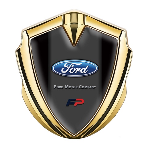 Ford Emblem Car Badge Gold Black Frame Classic Elliptic Logo Variant