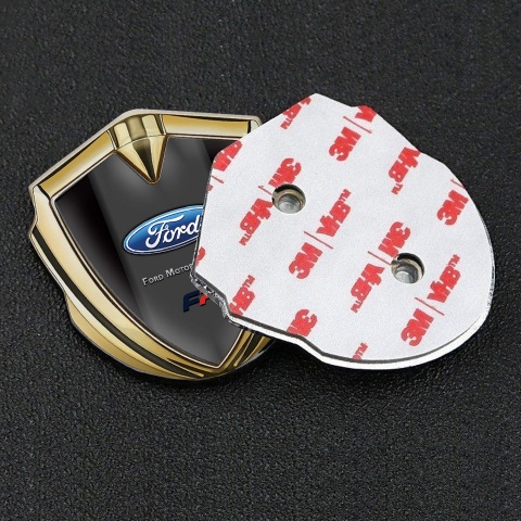 Ford Emblem Car Badge Gold Black Frame Classic Elliptic Logo Variant