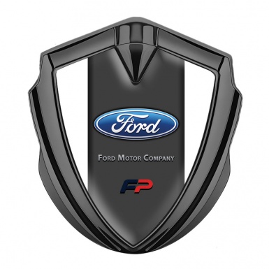 Ford Bodyside Domed Emblem Graphite White Frame Performance Logo