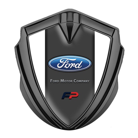 Ford Bodyside Domed Emblem Graphite White Frame Performance Logo