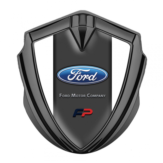 Ford Bodyside Domed Emblem Graphite White Frame Performance Logo