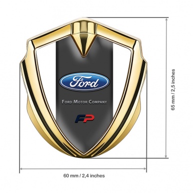 Ford Bodyside Domed Emblem Gold White Frame Performance Logo