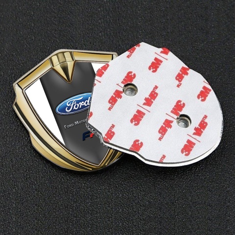 Ford Bodyside Domed Emblem Gold White Frame Performance Logo