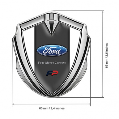 Ford Bodyside Domed Emblem Silver White Frame Performance Logo