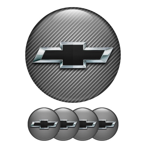 Chevrolet Silicone Stickers Center Cap Carbon with Black logo
