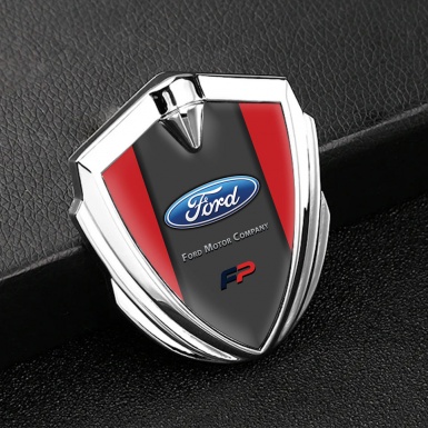 Ford Bodyside Emblem Self Adhesive Silver Crimson Frame Classic Logo