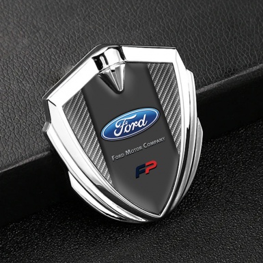 Ford Metal 3D Domed Emblem Silver Light Carbon Performance Edition