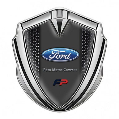 Ford Bodyside Badge Self Adhesive Silver Perforated Steel Oval Logo
