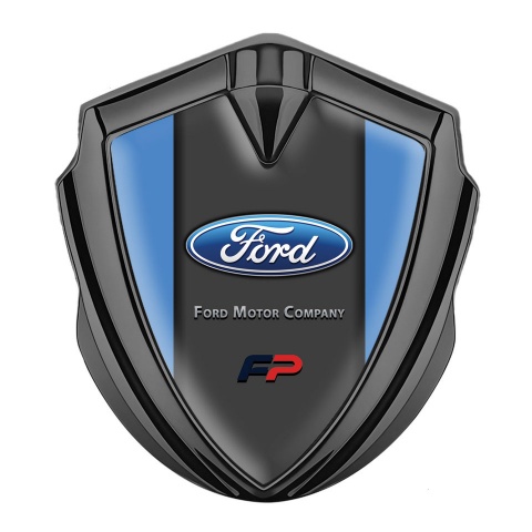 Ford Emblem Badge Self Adhesive Graphite Cerulean Blue Frame Oval Logo