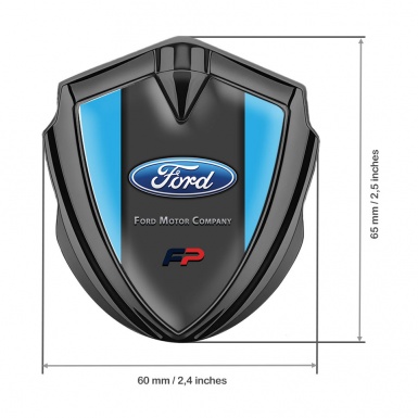Ford Trunk Emblem Badge Graphite Icy Blue Frame Performance Version
