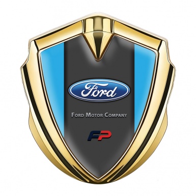 Ford Trunk Emblem Badge Gold Icy Blue Frame Performance Version