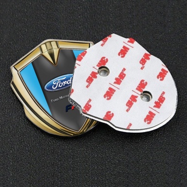Ford Trunk Emblem Badge Gold Icy Blue Frame Performance Version