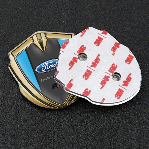 Ford Trunk Emblem Badge Gold Icy Blue Frame Performance Version