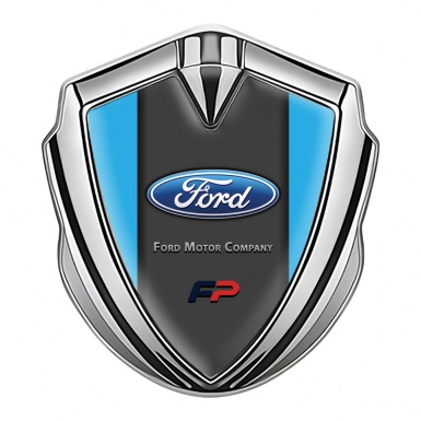 Ford Trunk Emblem Badge Silver Icy Blue Frame Performance Version