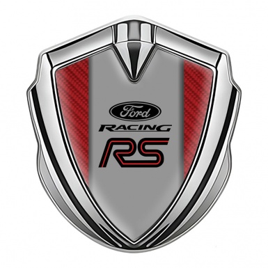 Ford RS Bodyside Domed Emblem Silver Red Carbon Racing Edition