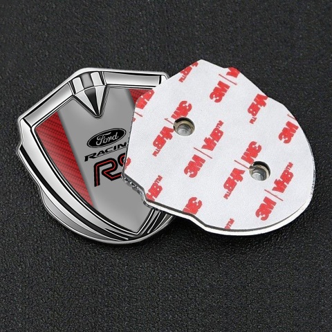 Ford RS Bodyside Domed Emblem Silver Red Carbon Racing Edition
