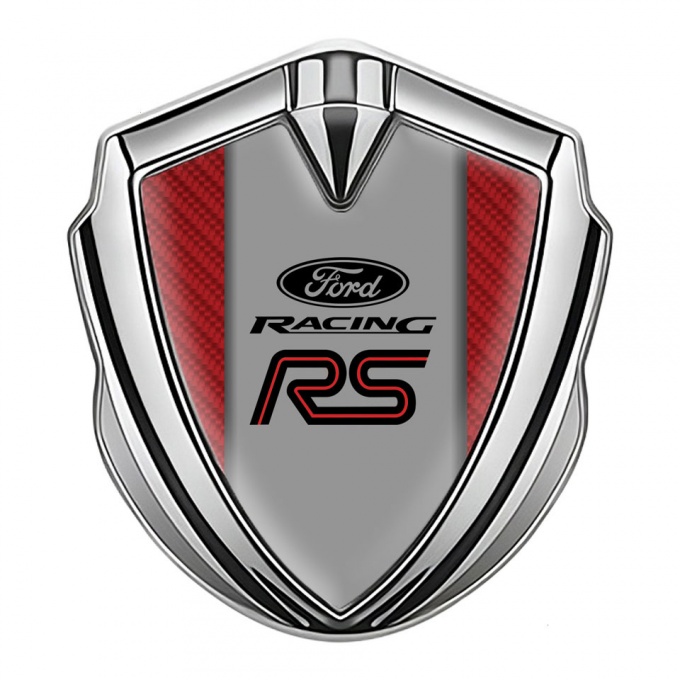 Ford RS Bodyside Domed Emblem Silver Red Carbon Racing Edition