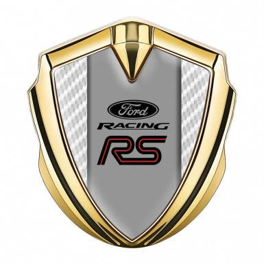 Ford RS Bodyside Emblem Self Adhesive Gold White Carbon Black Logo