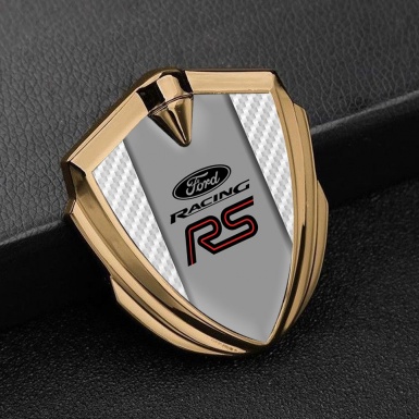 Ford RS Bodyside Emblem Self Adhesive Gold White Carbon Black Logo
