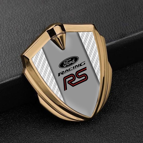 Ford RS Bodyside Emblem Self Adhesive Gold White Carbon Black Logo