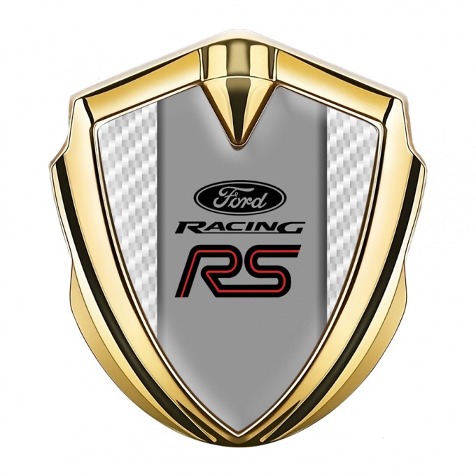 Ford RS Bodyside Emblem Self Adhesive Gold White Carbon Black Logo