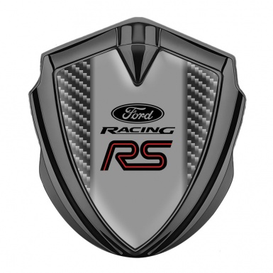 Ford RS Metal 3D Domed Emblem Graphite Dark Carbon Texture Sport Edition