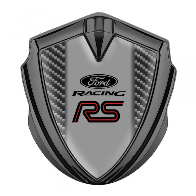 Ford RS Metal 3D Domed Emblem Graphite Dark Carbon Texture Sport Edition