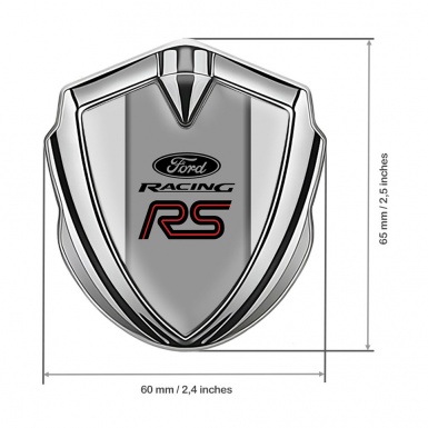 Ford RS Bodyside Badge Self Adhesive Silver Grey Frame Black Edition