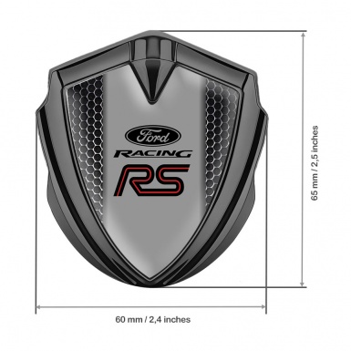 Ford RS Fender Emblem Badge Graphite Dark Grate Red Racing Logo