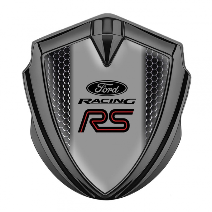 Ford RS Fender Emblem Badge Graphite Dark Grate Red Racing Logo