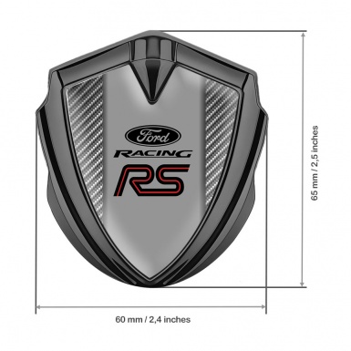 Ford RS Emblem Trunk Badge Graphite Light Carbon Pattern Red Line Logo