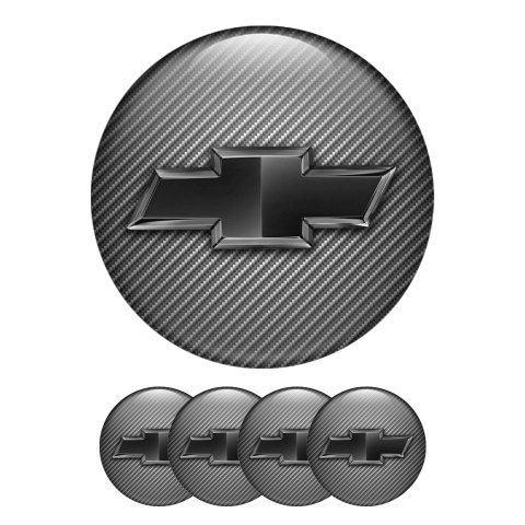 Chevrolet Silicone Stickers Gel Center Cap Carbon with Black logo