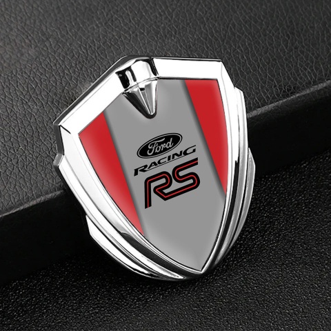 Ford RS Bodyside Emblem Badge Silver Red Frame Racing Version