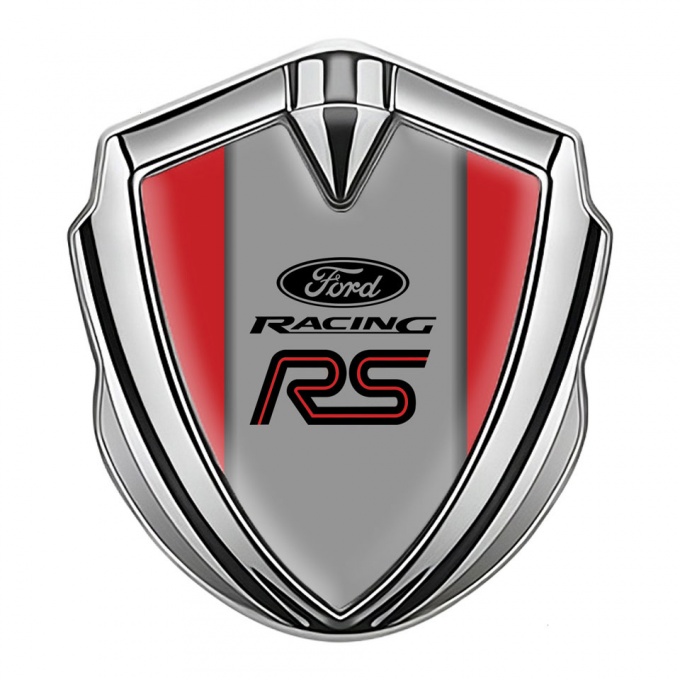 Ford RS Bodyside Emblem Badge Silver Red Frame Racing Version