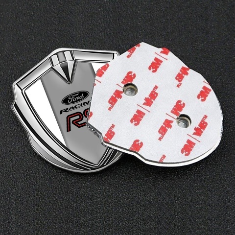 Ford RS Bodyside Domed Emblem Silver White Palette Racing Spirit