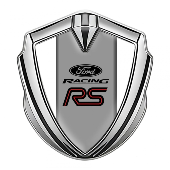 Ford RS Bodyside Domed Emblem Silver White Palette Racing Spirit