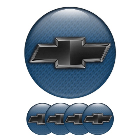 Chevrolet Silicone Stickers Center Cap Blue Carbon