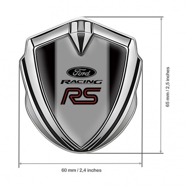 Ford RS Bodyside Emblem Self Adhesive Silver Black Texture Racing Logo
