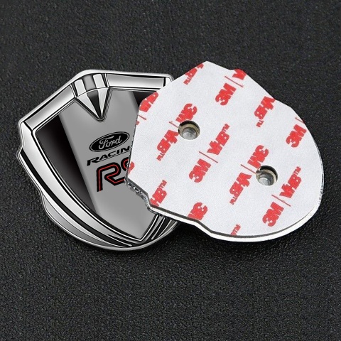 Ford RS Bodyside Emblem Self Adhesive Silver Black Texture Racing Logo