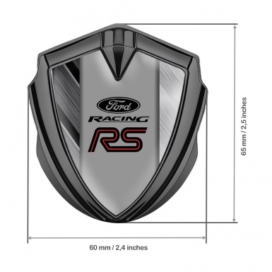 Ford Metal Emblem Self Adhesive Graphite Brushed Sector Steel Racing Logo