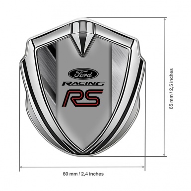 Ford Metal Emblem Self Adhesive Silver Brushed Sector Steel Racing Logo