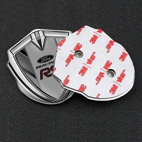 Ford Metal Emblem Self Adhesive Silver Brushed Sector Steel Racing Logo