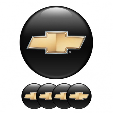 Chevrolet Silicone Stickers Wheel Center Cap Black with New logo