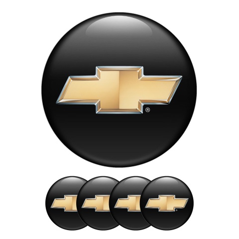 Chevrolet Silicone Stickers Wheel Center Cap Black with New logo