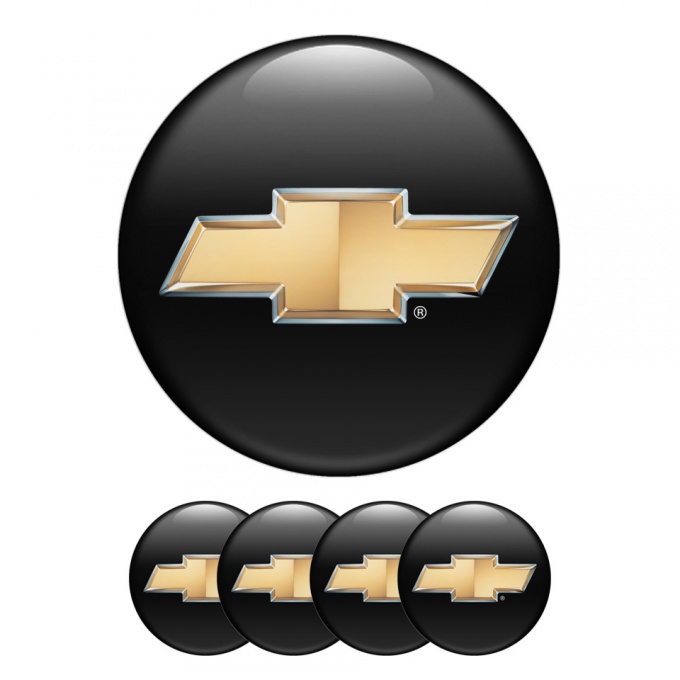 Chevrolet Silicone Stickers Wheel Center Cap Black with New logo